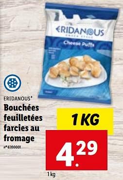 Promotions Bouchées feuilletées farcies au fromage - Eridanous - Valide de 24/05/2023 à 30/05/2023 chez Lidl
