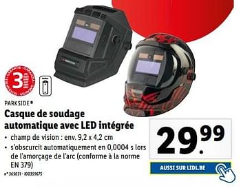 Promoties Casque de soudage automatique avec led intégrée - Parkside - Geldig van 24/05/2023 tot 30/05/2023 bij Lidl