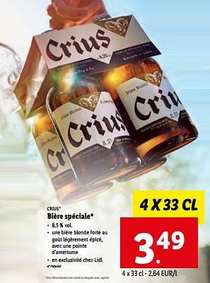 Promoties Bière spéciale - Crius - Geldig van 24/05/2023 tot 30/05/2023 bij Lidl