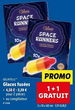 Promotions Glaces fusées - Gelatelli - Valide de 24/05/2023 à 30/05/2023 chez Lidl