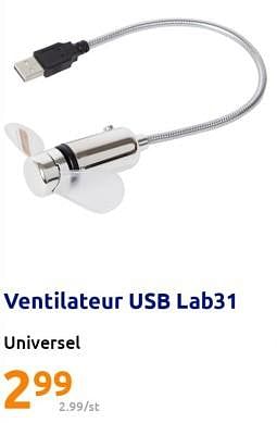 Lab31 Ventilateur usb lab31 - En promotion chez Action