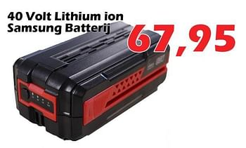 Promoties 40 volt lithium ion samsung batterij - Samsung - Geldig van 27/04/2023 tot 28/05/2023 bij Itek