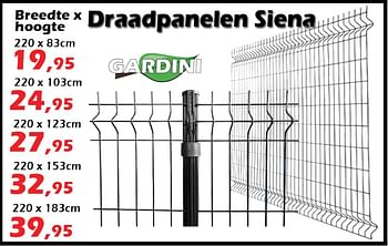 Promoties Draadpanelen siena - Gardini - Geldig van 27/04/2023 tot 28/05/2023 bij Itek