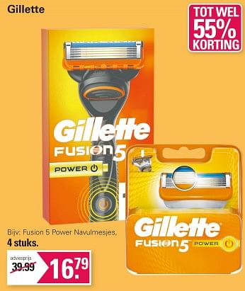 Promoties Fusion 5 power navulmesjes - Gillette - Geldig van 17/05/2023 tot 03/06/2023 bij De Online Drogist