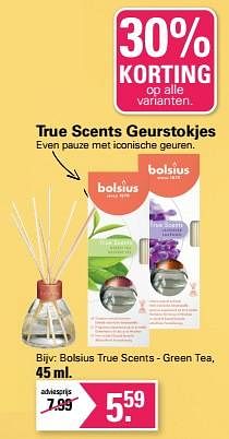Promoties Bolsius true scents - green tea - Bolsius - Geldig van 17/05/2023 tot 03/06/2023 bij De Online Drogist