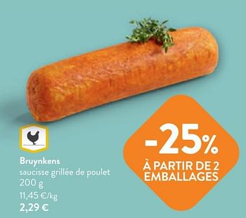 Promotions Bruynkens saucisse grillée de poulet - Bruynkens - Valide de 17/05/2023 à 30/05/2023 chez OKay