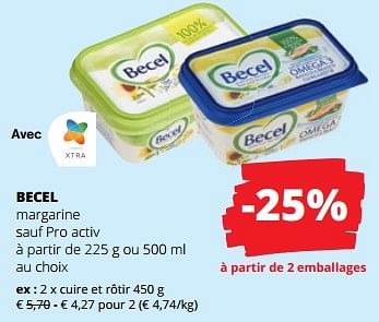 Promotions Becel margarine cuire et rôtir - Becel - Valide de 18/05/2023 à 31/05/2023 chez Spar (Colruytgroup)