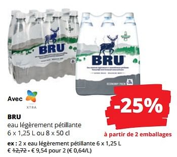Promotions Bru eau légèrement pétillante - Bru - Valide de 18/05/2023 à 31/05/2023 chez Spar (Colruytgroup)