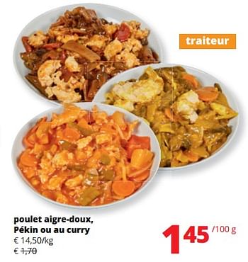 Promotions Poulet aigre-doux, pékin ou au curry - Produit Maison - Spar Retail - Valide de 18/05/2023 à 31/05/2023 chez Spar (Colruytgroup)
