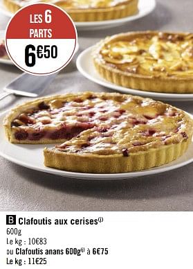 Promotions Clafoutis aux cerises - Produit Maison - Géant Casino - Valide de 22/05/2023 à 04/06/2023 chez Géant Casino