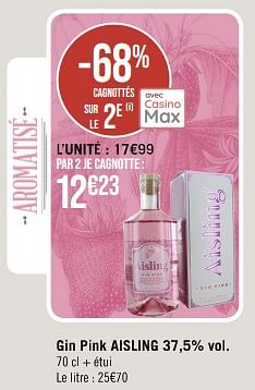 Promotions Gin pink aisling - Aisling - Valide de 22/05/2023 à 04/06/2023 chez Géant Casino