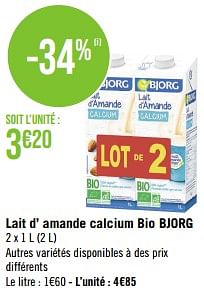 Promoties Lait d’ amande calcium bio bjorg - Bjorg - Geldig van 22/05/2023 tot 04/06/2023 bij Géant Casino