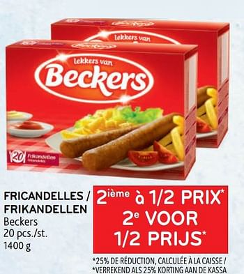 Promoties Fricandelles beckers 2ième à 1-2 prix - Beckers - Geldig van 31/05/2023 tot 13/06/2023 bij Alvo