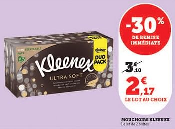 Promotions Mouchoirs kleenex - Kleenex - Valide de 16/05/2023 à 28/05/2023 chez Super U