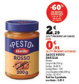 Promotions Sauce pesto barilla - Barilla - Valide de 16/05/2023 à 28/05/2023 chez Super U