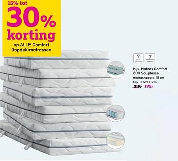 Promoties Matras comfort 300 souplesse - Huismerk - Leen Bakker - Geldig van 22/05/2023 tot 30/06/2023 bij Leen Bakker
