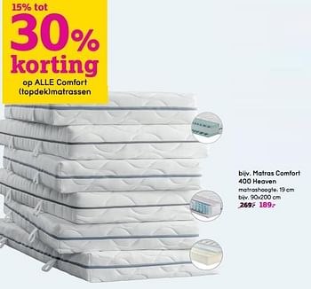 Promoties Matras comfort 400 heaven - Huismerk - Leen Bakker - Geldig van 22/05/2023 tot 30/06/2023 bij Leen Bakker