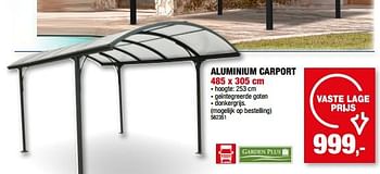 Promoties Aluminium carport - Garden Plus  - Geldig van 24/05/2023 tot 04/06/2023 bij Hubo