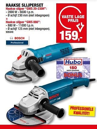Promoties Bosch haakse slijperset - Bosch - Geldig van 24/05/2023 tot 04/06/2023 bij Hubo