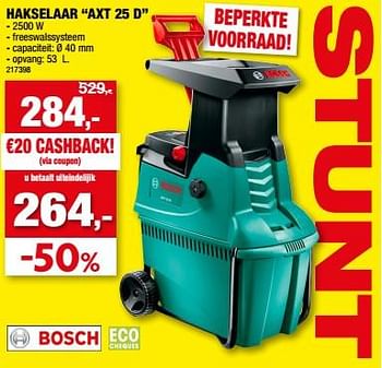 Promoties Bosch hakselaar axt 25 d - Bosch - Geldig van 24/05/2023 tot 04/06/2023 bij Hubo
