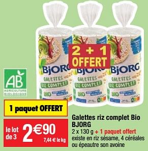 Promotions Galettes riz complet bio bjorg - Bjorg - Valide de 23/05/2023 à 28/05/2023 chez Migros