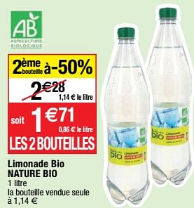 Promotions Limonade bio nature bio - NATURE BIO - Valide de 23/05/2023 à 28/05/2023 chez Migros