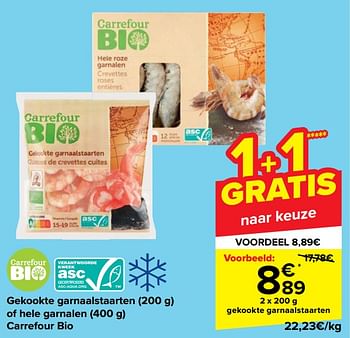 Promoties Gekookte garnaalstaarten - Huismerk - Carrefour  - Geldig van 24/05/2023 tot 05/06/2023 bij Carrefour