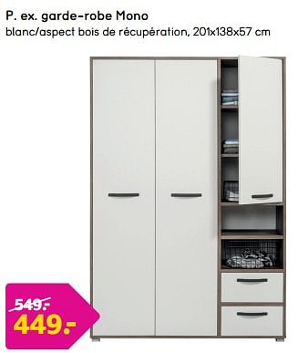 Promotions Garde-robe mono - Produit maison - Leen Bakker - Valide de 22/05/2023 à 30/06/2023 chez Leen Bakker