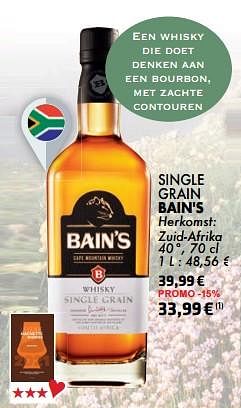 Promoties Single grain bain`s - Bain's - Geldig van 23/05/2023 tot 12/06/2023 bij Cora