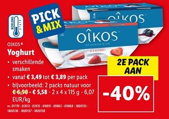 Promotions Yoghurt - Oikos - Valide de 31/05/2023 à 06/06/2023 chez Lidl