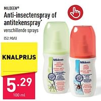 Anti-insectenspray of antitekenspray-Mildeen