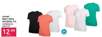 Promoties Basic t-shirts voor dames - UP2Fashion - Geldig van 31/05/2023 tot 09/06/2023 bij Aldi