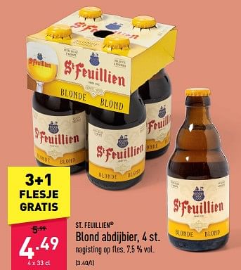 Promoties Blond abdijbier - St Feuillien - Geldig van 29/05/2023 tot 09/06/2023 bij Aldi