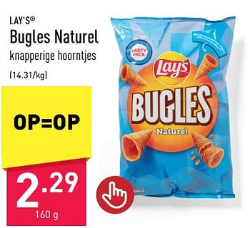 Promoties Bugles naturel - Lay's - Geldig van 02/06/2023 tot 09/06/2023 bij Aldi