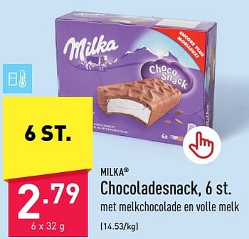 Promoties Chocoladesnack - Milka - Geldig van 02/06/2023 tot 09/06/2023 bij Aldi