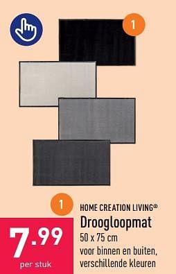 Promoties Droogloopmat 50 x 75 cm - Home Creation Living - Geldig van 03/06/2023 tot 09/06/2023 bij Aldi