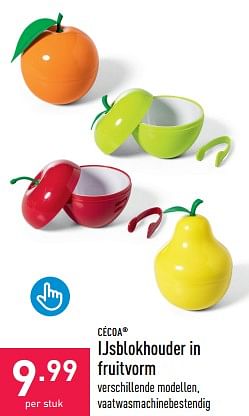 Promoties Ijsblokhouder in fruitvorm - Cecoa Paris - Geldig van 31/05/2023 tot 09/06/2023 bij Aldi