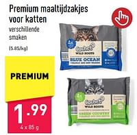 Promoties Premium maaltijdzakjes voor katten - Huismerk - Aldi - Geldig van 02/06/2023 tot 09/06/2023 bij Aldi