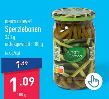 Promoties Sperziebonen - King's Crown - Geldig van 29/05/2023 tot 09/06/2023 bij Aldi