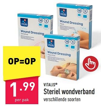 Promoties Steriel wondverband - Vitalis - Geldig van 02/06/2023 tot 09/06/2023 bij Aldi