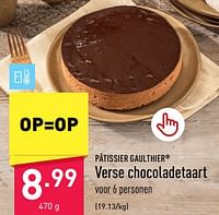 Promoties Verse chocoladetaart - Patissier Gaulthier - Geldig van 02/06/2023 tot 09/06/2023 bij Aldi