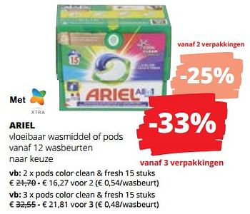 Promotions Ariel pods color clean + fresh - Ariel - Valide de 01/06/2023 à 14/06/2023 chez Spar (Colruytgroup)