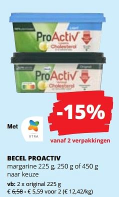 Promotions Becel proactiv margarine original - Becel - Valide de 01/06/2023 à 14/06/2023 chez Spar (Colruytgroup)