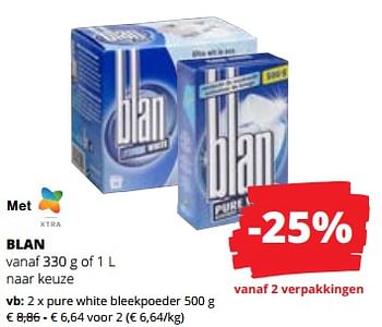 Promoties Blan pure white bleekpoeder - Blan - Geldig van 01/06/2023 tot 14/06/2023 bij Spar (Colruytgroup)