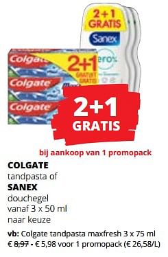 Promotions Colgate tandpasta maxfresh - Colgate - Valide de 01/06/2023 à 14/06/2023 chez Spar (Colruytgroup)