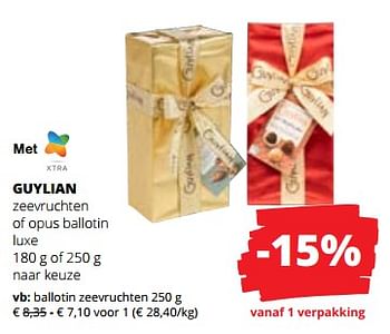 Promoties Guylian ballotin zeevruchten - Guylian - Geldig van 01/06/2023 tot 14/06/2023 bij Spar (Colruytgroup)