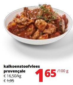 Promoties Kalkoenstoofvlees provençale - Huismerk - Spar Retail - Geldig van 01/06/2023 tot 14/06/2023 bij Spar (Colruytgroup)
