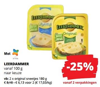 Promoties Leerdammer original sneetjes - Leerdammer - Geldig van 01/06/2023 tot 14/06/2023 bij Spar (Colruytgroup)