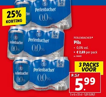 Promoties Pils - Perlenbacher - Geldig van 31/05/2023 tot 06/06/2023 bij Lidl