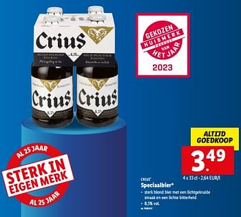 Promotions Speciaalbier - Crius - Valide de 31/05/2023 à 06/06/2023 chez Lidl